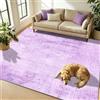 WUTONG Tappeto Viola 120x160cm, Tappeto Salotto Astratto a Pelo Corto | Moderno Effetto Cashmere Morbido, Lavabile, Base Antiscivolo per Camera da Letto, Soggiorno, Ufficio (Viola Grigio)