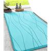 chakme Tappeto da bagno antiscivolo, 50 x 80 cm, colore verde acqua | Tappetino da doccia in memory foam, lavabile, assorbe l'acqua