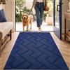Biscpro Zerbini per Ingresso Interno,80x120cm Tappetino Antiscivolo Lavabile in Lavatrice,Zerbino d'Ingresso Polipropilene Assorbenti per Interno,Ingresso,Esterno,Corridoio,Balcone-Blu