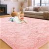 INSPIRE HOMEWARE Tappeto per soggiorno di grandi dimensioni, 160 x 230 cm, morbido, soffice, rosa, per camera da letto, non perde pelo, moderno, per salotto, antiscivolo, soffice, cameretta dei