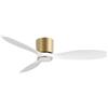 Ovlaim Ventilatore a Soffitto Moderno 132cm a Profilo Basso con Luce | Telecomando, 3 Pale Reversibili, Motore CC Ultra Silenzioso a 6 Velocità, Oro Bianco
