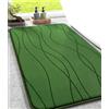 chakme Tappeto da bagno, 50 x 80 cm, verde, antiscivolo | Tappetino da doccia in memory foam, lavabile, assorbe l'acqua