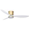 Ovlaim 132cm intelligente ventilatori da soffitto in legno massiccio | luci telecomando, 3 lama bianco oro moderno basso profilo Flush Mount ventilatore da soffitto per camera da letto soggiorno