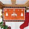 Jodsen Zerbino Natalizio Tappetino Assorbente Antiscivolo con Motivo Natale Tappeto Decorativo per Porta Tappeto per Pavimento per Ingresso Soggiorno Camera da Letto Bagno Interno Esterno Decorazione,80x50cm