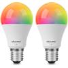 DiCUNO Lampadine Wi-Fi E27 LED, 9W Equiv. 60W,2700K-5000K, 800lm, 2 Pezzi | Dimmerabile Multicolore RGBCW, Lampadine Inteligente LED con Alexa e Google Home, Nessun Hub Richiesto