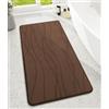chakme Tappeto da bagno, 60 x 120 cm, marrone, antiscivolo | Tappetino da doccia in memory foam, lavabile, grande tappetino da bagno assorbente