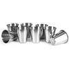 Ganzoo Stamperle bicchierini da liquore e shot, set da 8 in acciaio inox argento 60 ml 6 cl, con 2 astucci cilindrici in pelle, compatti e riutilizzabili, lavabili in lavastoviglie