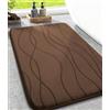 chakme Tappeto da bagno, 43 x 61 cm, marrone, antiscivolo | Tappetino da doccia in memory foam, lavabile, assorbe l'acqua