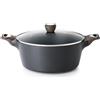 SENSARTE Pentola Antiaderente 24 cm 4,5L Compatibile con Induzione | Rivestimento ILAG svizzero, manici ergonomici doppio lato, con coperchio, facile da pulire