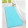chakme Tappeto da bagno antiscivolo, 60 x 150 cm, colore verde acqua | Tappetino da doccia in memory foam, lavabile, grande tappetino da bagno assorbente