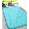 chakme Tappeto da bagno, antiscivolo, 43 x 61 cm, colore verde acqua | Tappetino da doccia in memory foam, lavabile, assorbe l'acqua