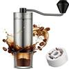 Cpvbobul Macinacaffè manuale in acciaio inox con 40 impostazioni regolabili, macina caffè conico portatile con manovella, perfetto per gli appassionati di caffè espresso (macina in ceramica)