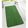 chakme Tappeto da bagno, 60 x 120 cm, verde, antiscivolo | Tappetino da doccia in memory foam, lavabile, grande tappetino da bagno assorbente