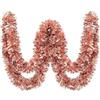 SECALIFE Ghirlanda natalizia da 10 metri, color oro rosa, metallizzata, luccicante, da appendere, per albero di Natale