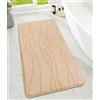 chakme Tappeto da bagno, antiscivolo, 60 x 120 cm, beige scuro | Tappetino da doccia in memory foam, lavabile, grande tappetino da bagno assorbente