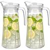 Generico Caraffa in Vetro 1,3L con Tappo Antigoccia 1/2 pezzi - Brocca in Vetro per Acqua, Succo e Bevande - Caraffa Trasparente Lavabile in Lavastoviglie - Ideale per Casa, Tavola Elegante - 122480 (2)