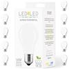 LEDbyLED Lampadina Goccia 14W Pari a 140W, E27, Vetro Milky, 2700K Luce Calda, filamento LED dritto, 1820 Lumen, Pack 10 Pezzi