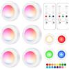 PORFOYO Lampada da armadio, lampada a LED luce notturna RGB 16 colori con telecomando, faretto LED, led senza fili, luci cabinet per cucina, armadio, tattile, illuminazione per armadio, alimentata a batteria