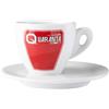 è caffè QUARANTA Caffè Quaranta, Set di 6 tazzine da caffè in ceramica di alta qualità, resistente e durevole tazze di con piattino, perfette per una tazza di caffè espresso, stile moderno per qualsiasi cucina o bar