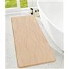 chakme Tappeto da bagno, antiscivolo, 60 x 150 cm, beige scuro | Tappetino da doccia in memory foam, lavabile, grande tappetino da bagno assorbente
