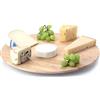 Fair Shop Tagliere Rotondo in Legno con Base Rotante, Diametro 40 cm, Vassoio da Portata Piatto Pizza Girevole, a 360°, per servire Dolci, Formaggi, Finger Food Tapas
