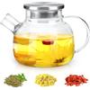 UKOFEW Teiera in Vetro 1000ml Con Filtro Nel Beccuccio, Compatibile Con Fornelli, Set per Tè Sfuso, Tè in Fiore, Tisane e Caffè