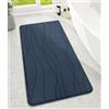 chakme Tappeto da bagno, 60 x 120 cm, blu, antiscivolo | Tappetino da doccia in memory foam, lavabile, grande tappetino da bagno assorbente