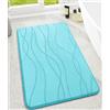 chakme Tappeto da bagno antiscivolo, 60 x 90 cm, colore verde acqua | Tappetino da doccia in memory foam, lavabile, assorbe l'acqua