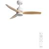 CREATE / WINDSTYLANCE S/Ventilatore da soffitto ABS con luce bianco pale effetto legno chiaro con telecomando/ 40W, Silenzioso, Ø112 cm, 6 velocità, estate-inverno, doppia altezza, motore DC