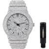 ICE STAR Set di orologio e bracciale con diamanti da uomo, 46 mm