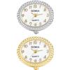 JewelryWe Orologio da dito da uomo e donna con elastico rotondo al quarzo, Anello Orologio Stile Semplice, con Zircone Lucido Fiore,Regalo per Natale