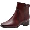 Tamaris Comfort Stivaletti da donna in pelle tacco basso, Rosso (Bordeaux), 41 EU