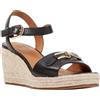 Geox Women's D Panarea C Wedge Sandal, Nero, 38.5 EU