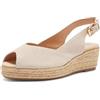 Geox D IBERIDE A, Sandalo con Zeppa Donna, Lt Taupe, 38 EU