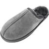 Sheepskin World Ciabattine Deluxe Michael da uomo in pelle di pecora con suola rigida leggera, Grigio scuro, 45 EU