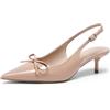DREAM PAIRS Scarpe Slingback Tacco Basso Donna | Tacco kitten 5,5 cm, punta affusolata, fiocco, cinturino regolabile, fodera amica della pelle, eleganti.