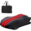 DJJUAJK Telo di copertura per auto per interni elasticizzato, per Porsche 911/718, per auto sportive, invernale, antipolvere, traspirante, adatto per garage profondi e autoshow (nero + rosso)