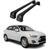 OMAC Barre Portatutto Trasversali Compatibili con Mitsubishi ASX 2010-2023 - 2 Stangen - Bloccabile - Alluminio Nero