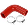 A ABSOPRO Tubo Silicone 90° Rosso 30x90mm 1 Set Per Raffreddamento | Spessore 5mm, Temperatura -60°C~300°C, Pressione 1MPa, 2 Morsetti Inclusi, Per Olio, Liquido Freni, Antigelo, Universale