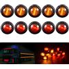 KaTur - luce a LED rotonda da 1,9 cm, anteriore, posteriore, laterale, di indicazione, impermeabile, 12 V, per auto e camion (rosso+Ambra)