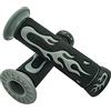 one by Camamoto manopole manubrio moto (cod. 77344204B flamming compatibile con scooter enduro, cross, motard, off road, con grip ottimale facile installazione, ø sx 22mm / dx 24mm - lungh. 125 mm)