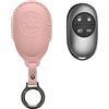 kwmobile Custodia Chiavi Vera Pelle Compatibile con Fiat 500E Chiave auto a 4 pulsanti Custodia - Car Key Case con Anello Portachiavi - Accessori Auto - rosa antico