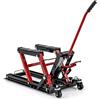COSTWAY Ponte Sollevatore Idraulico per Moto, Sollevatore Motociclette fino a 680 kg, Cric Alzamoto con Ruote e Piattaforma Regolabile in Altezza a Pedale Resistente per ATV, UTV per Officina (Rosso)