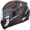DOBLE XX Shiro HEMETS Casco Integrale SH-667 Faster Nero e Grigio Opaco con Occhiali Solari