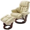 Robas Lund sedia con crema pouf in pelle Calgrey naturale / Crema e noce / nero naturale / noce nero / marrone 90 x 91-122 x 89 cm a 104 cm 64023CK5 relax