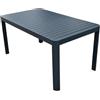 DRW Tavolo allungabile da esterno in alluminio, antracite, 75 x 300 x 100 cm
