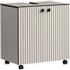 trendteam smart living - PureBliss - Mobile sottolavabo su ruote - Cashmere (beige) - Lavabo con ripiano - 60 x 64 x 42 cm - Mobile bagno con effetto scanalato - Manici in metallo