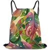 Morbuy Sacca Sportiva Zaino a Sacco (Monstera 4) | Stampa Monstera Zaino Traspirante con Coulisse Sportivo Leggero Traspirante per Palestra, Scuola, Viaggi, Uomo Donna Unisex