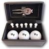 elbedruck Set di 3 palline da golf Wilson e 6 tees in confezione regalo, colore: nero