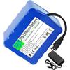 WSDAV Batteria di Ricambio al Litio da 24 V con Caricabatterie | Batteria ricaricabile, batteria al litio, guscio in PVC blu, connettore: DC maschio e femmina